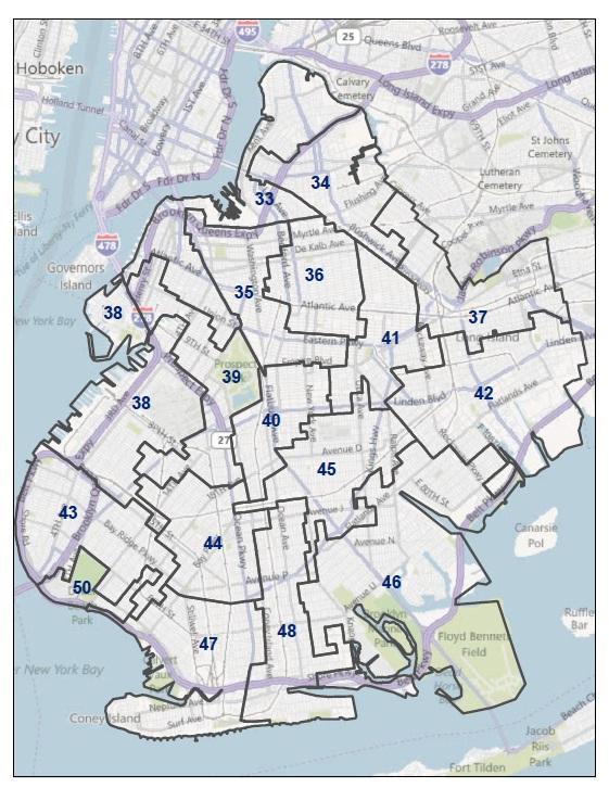 New York City Council Districts Map